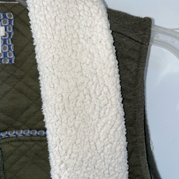 Anthropologie Saturday Sunday Olive Green Quilted Sherpa Vest - Picture 11 of 17